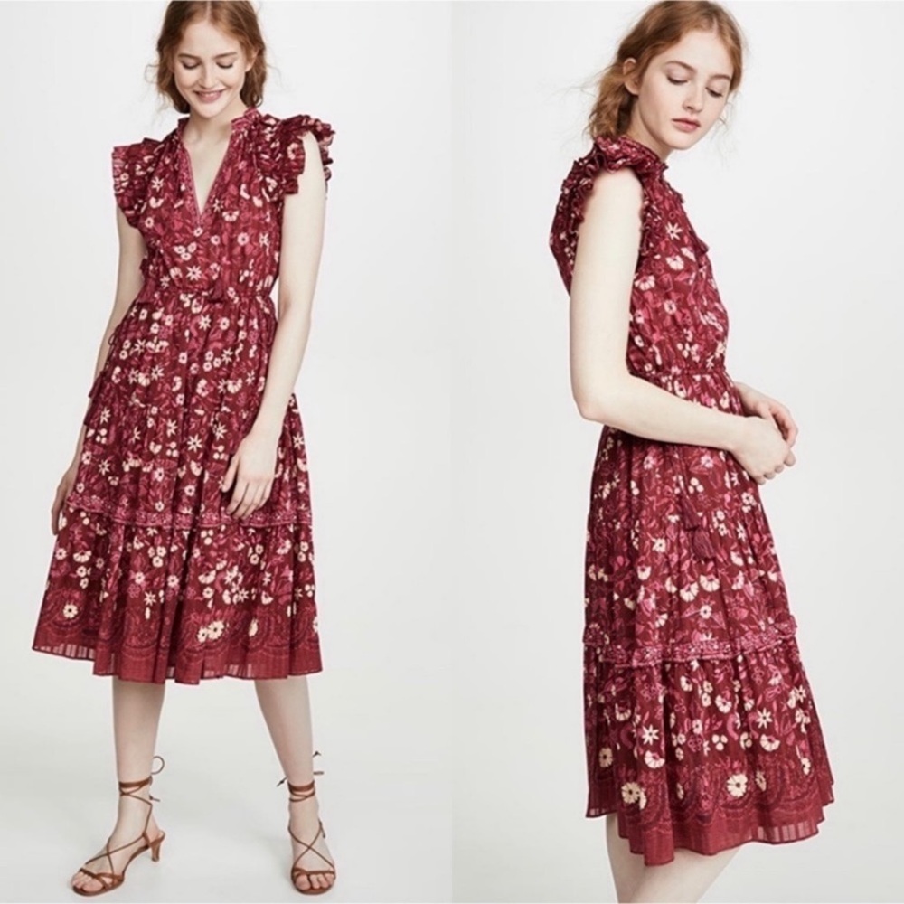 ULLA JOHNSON linnea midi dress Sz 8
